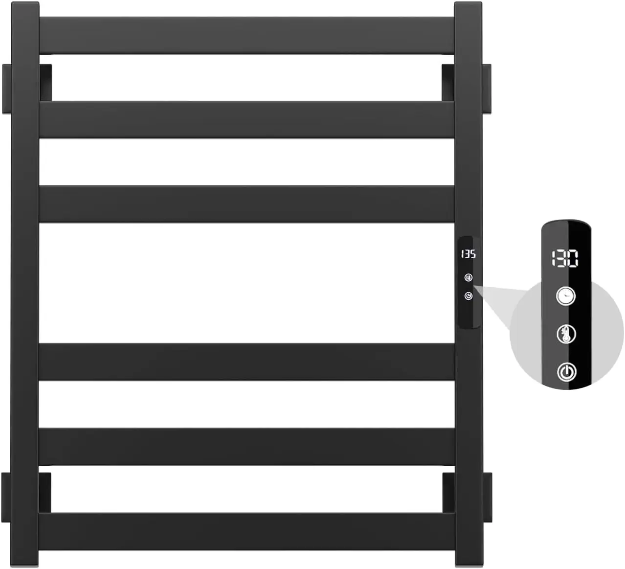 Towel Warmer 6 Bars, Stainless Steel Towel Warmer Rack | for Bathroom, Wall Mounted Towel Heater with Intelligent Touch Screen T