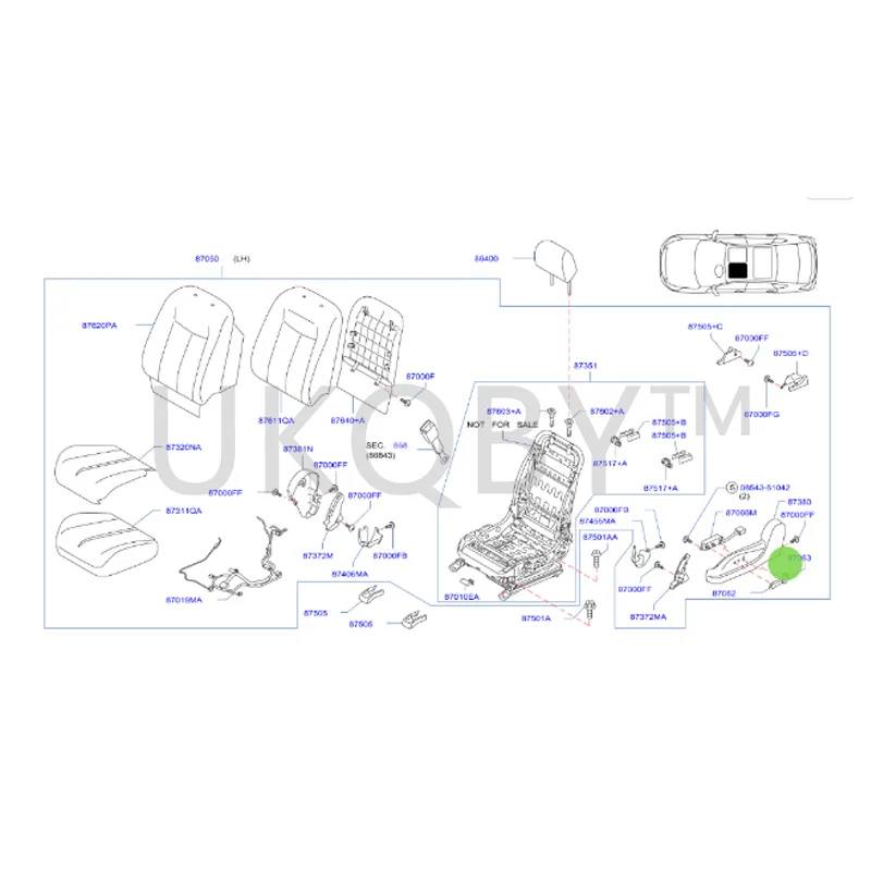 87063-JN33A 87013-JN43A Suitable for Xu an Yi Te an a Electric seat switch backrest adjustment button