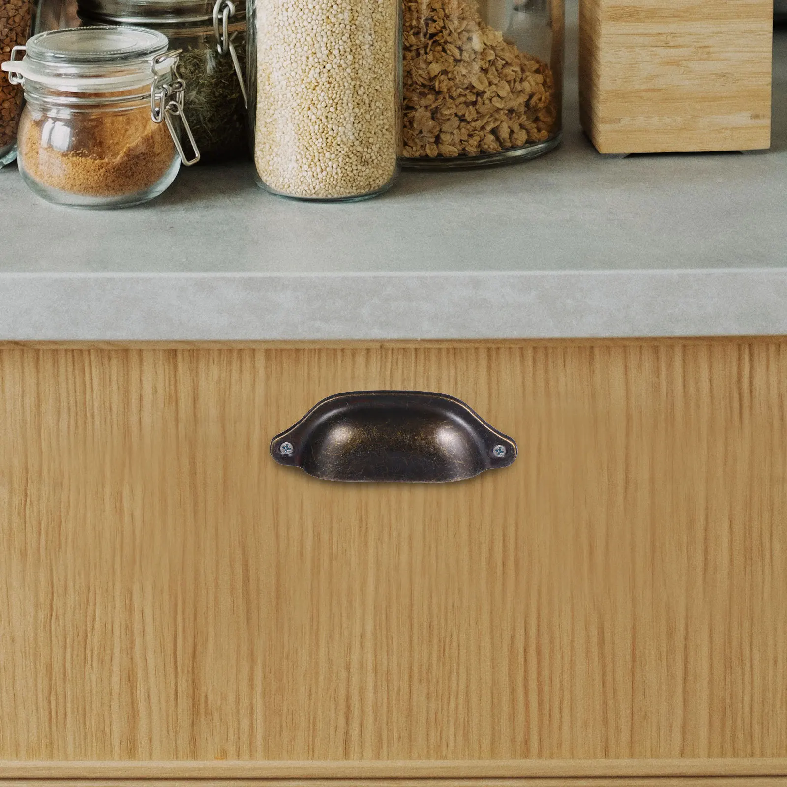 

12Pcs Vintage Shell Drawer Knobs Bronze Iron Cabinet Pull Handles for Furniture Dresser Cupboard Door Decorative Home Upgrade