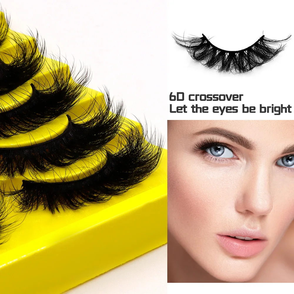10 pairs of thick false eyelashes, natural lengthening of false eyelashes, black stems, whole 6D lightweight lashes, dramatic im