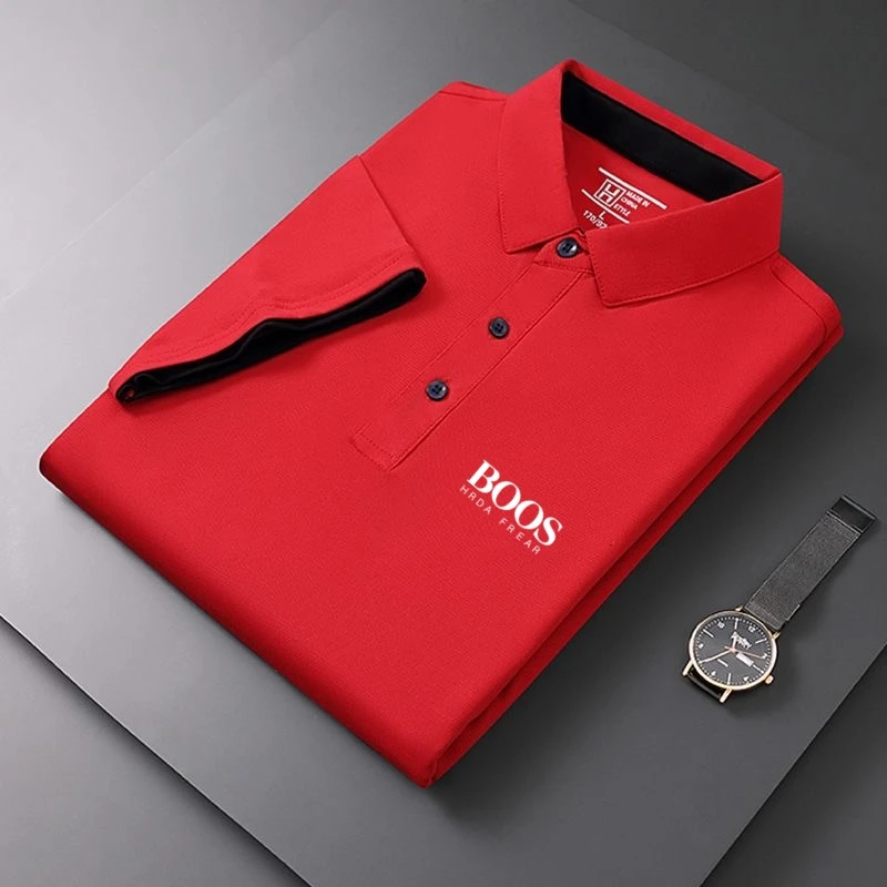 

New men's high-quality short sleeved polo shirt, summer fashion, casual, sweat absorbing, breathable, cool T-shirt top
