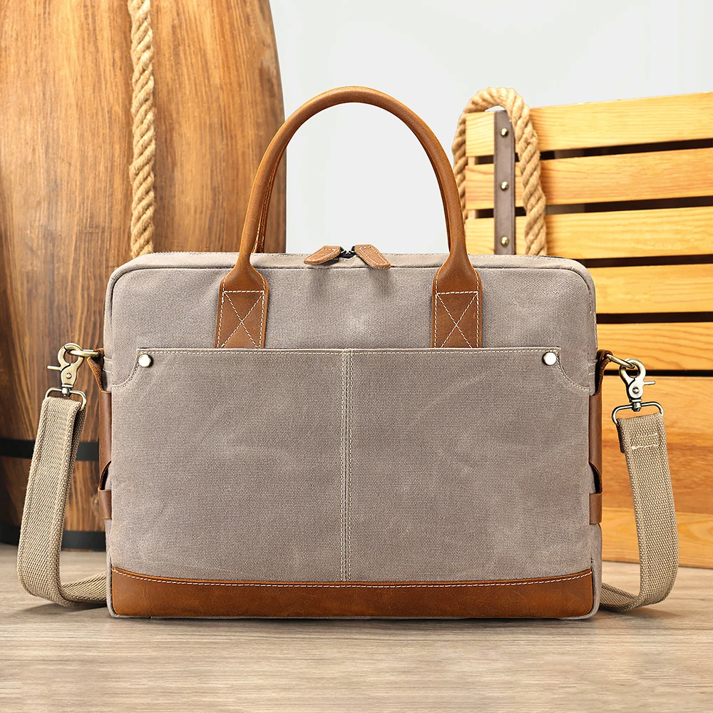 WESTAL 100% Leather Laptop Bag 15 Men's Briefcases Genuine Leather Shoulder Bag for Men Handbags Designer Bags for Document A4