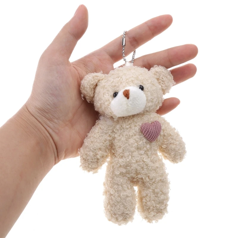 Q0KB Super Plush Soft Mini Kawaii Bear Toy Stuffed Animal for Doll Multiple Pattern Bear Keychain for Christmas Backpack for