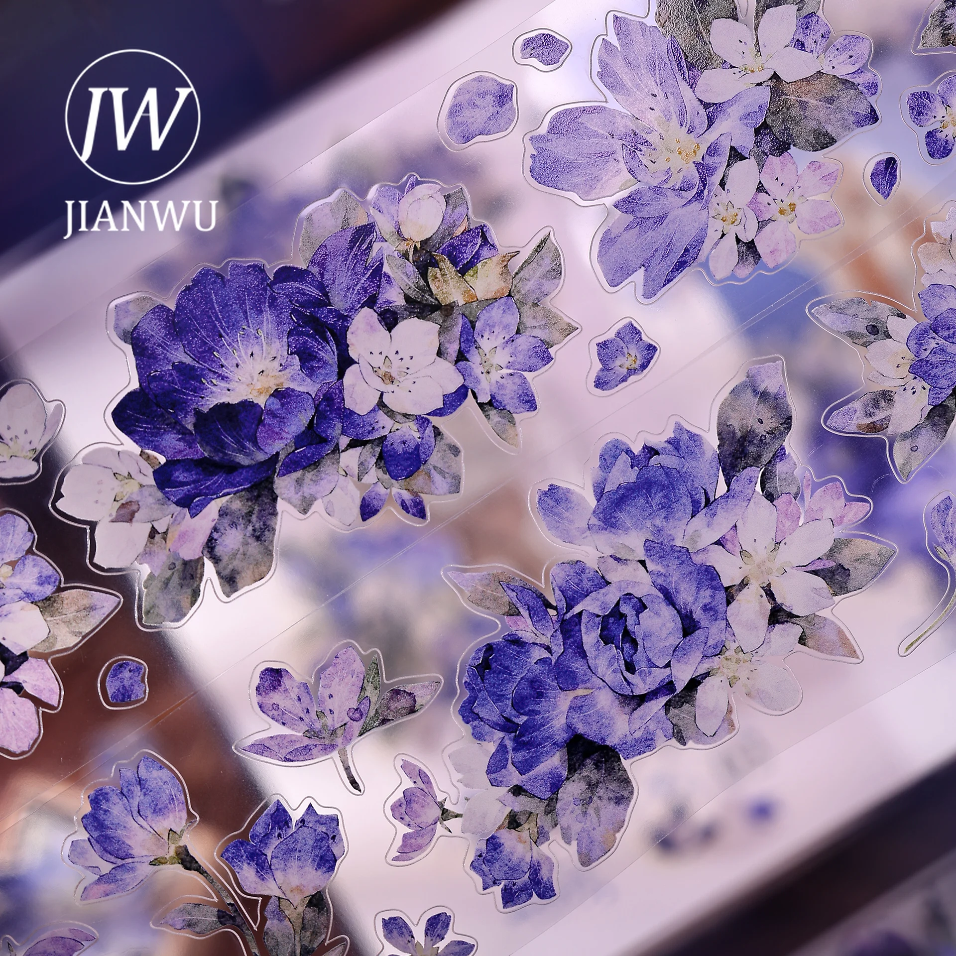 

JIANWU 55 мм * 6 м винтажный фиолетовый синий цветок пейзажный материал коллаж скрапбук ПЭТ лента креативный DIY журнал канцелярские принадлежности