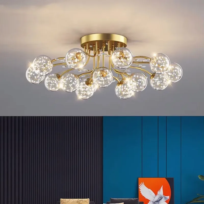 

MandosBor Modern Living Room Led Ceiling Chandelier Iron Gold Black for Bedroom Loft Pendant Home Decor Stylish Lighting Lusters