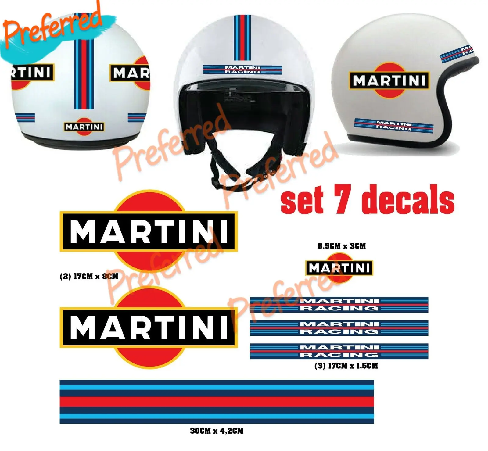 Stickers helmet Martini Racing Sticker Helmet tuning Decal Motorcycle