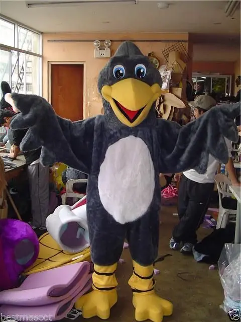 Nieuwe Volwassen Karakter Leuke Grijze Vogel Mascotte Kostuum Halloween Kerst Jurk Full Body Props Outfit Mascotte Kostuum