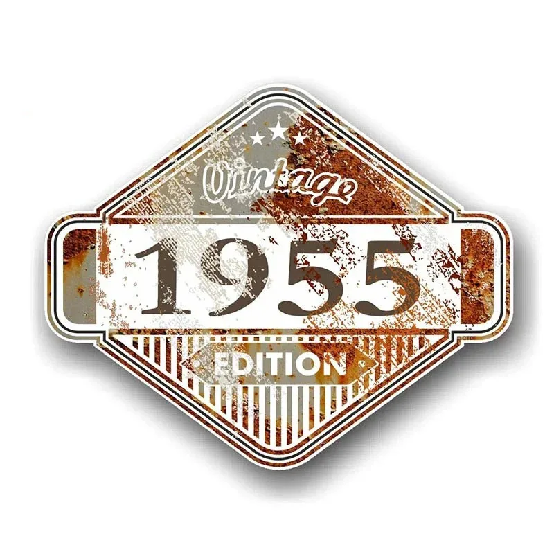 1972 Vintage Edition Rusty Patina Vinyl Car Sticker Glue Sticker for Window Bumper Trunk Decal