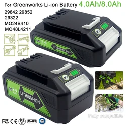 24V 8.0/4.0Ah Lithium-ion Replacement Battery G24B2 for Greenworks ALL devices of 24V tools 29842 29852 BAG708 29322 21342