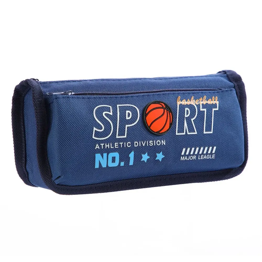 Basketball Baseball Soccer Pen Bag Large Capacity Oxford Cloth Stationery Storage Bag Cartoon Thickened Pencil Case Students