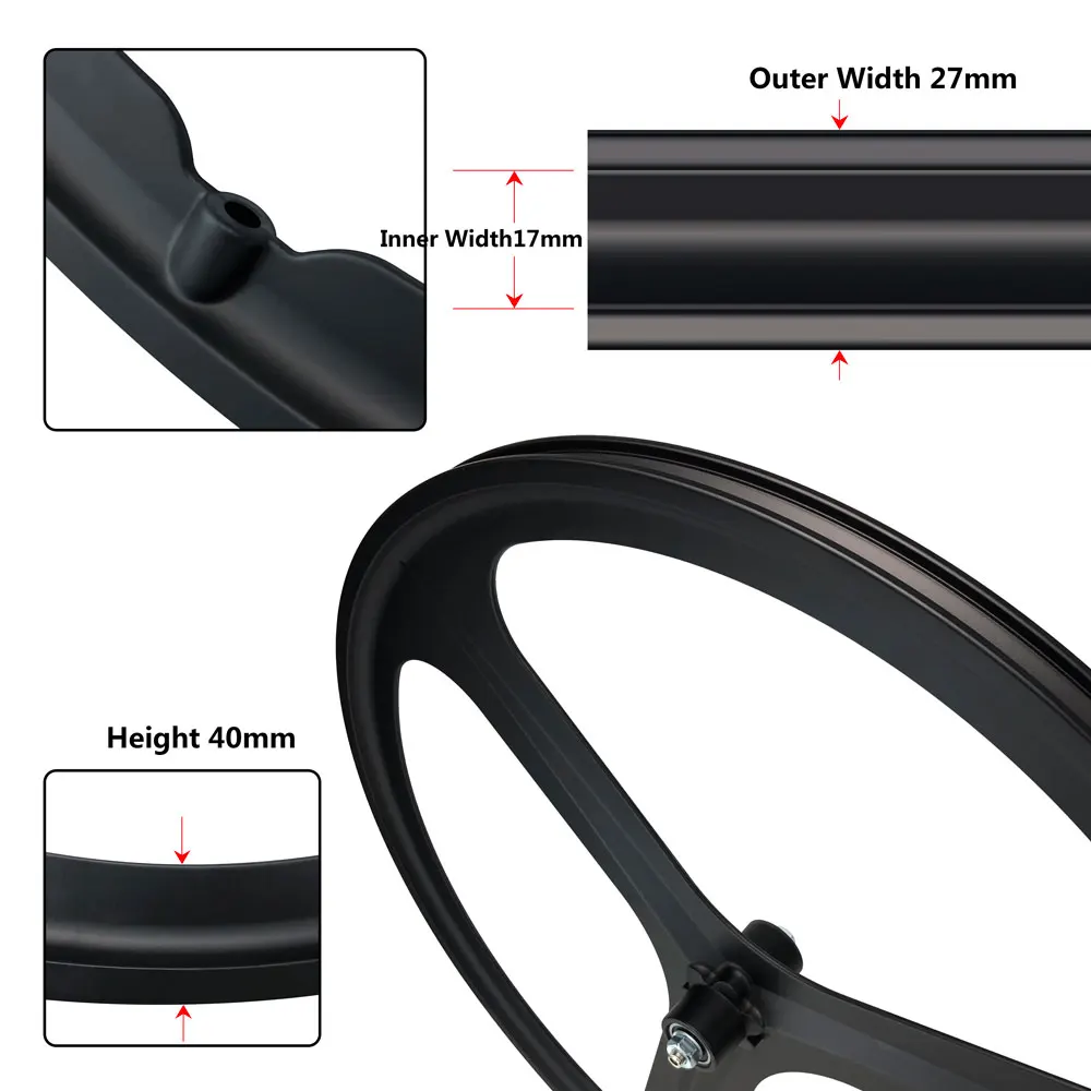 MAGICBROS 自転車ホイール 700C Vブレーキ マグネシウム合金 3スポーク