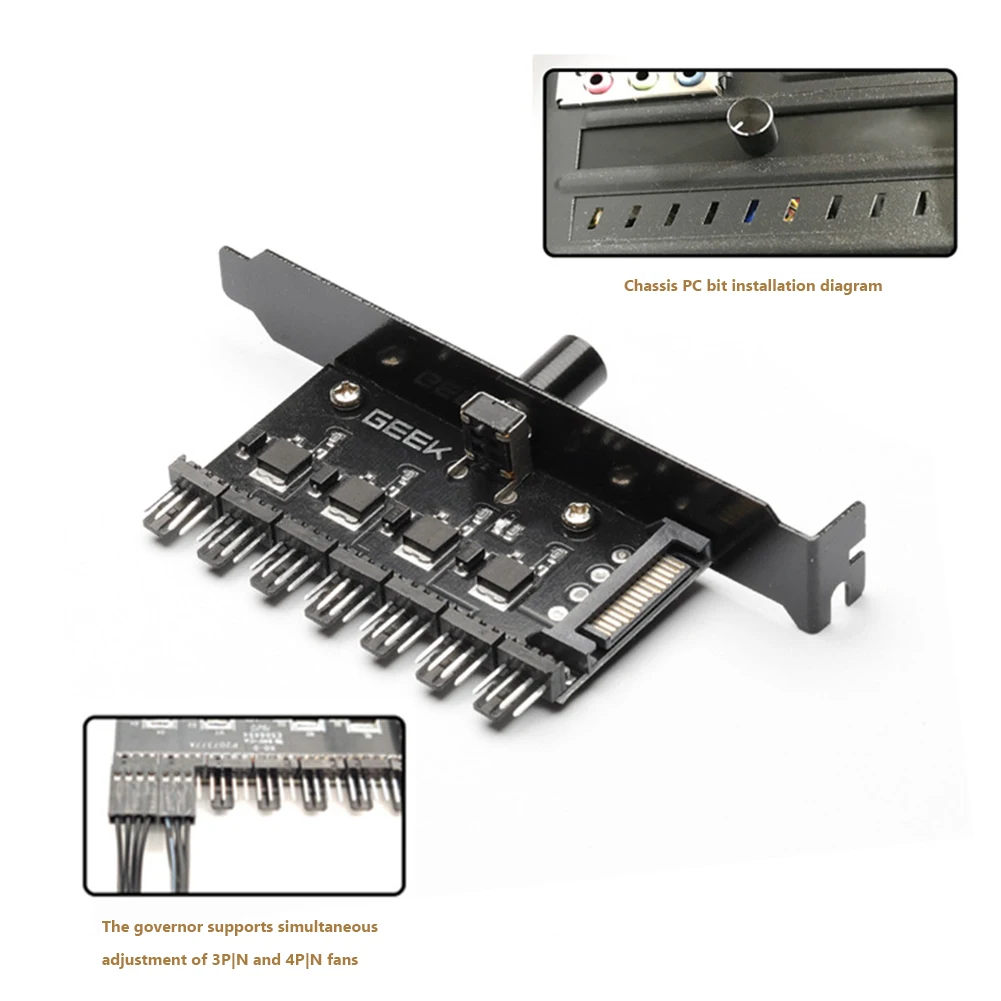 1 Tot 7 Manier Pc Case 4pin 3pin Speed Controller Praktische Regelaar Splitter Computer Adapter 12V Voedingsaansluiting Voor Computer