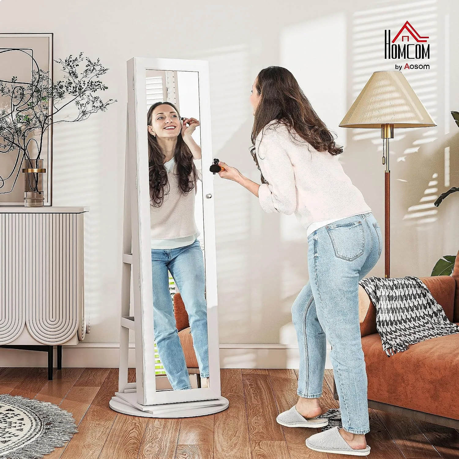 HOMCOM 360 °   Armario girator - Full Length Mirror Jewelry Armoire reseña y precio