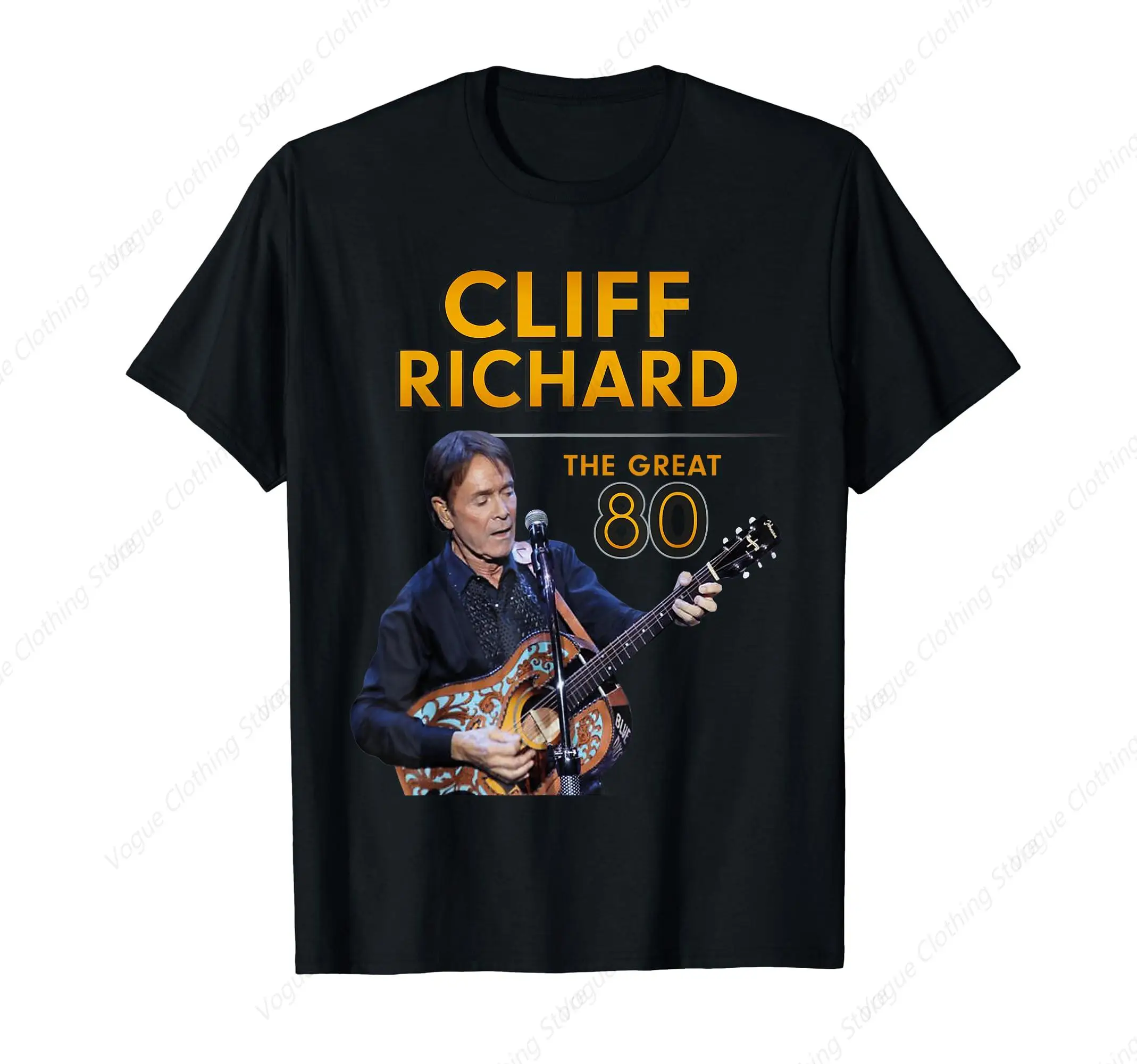 Klif Richard Op Een Slee Kerst 1990 De Grote 80 T-Shirt Korte Mouwen Katoenen T-Shirt Vrije Tijd Comfortabel