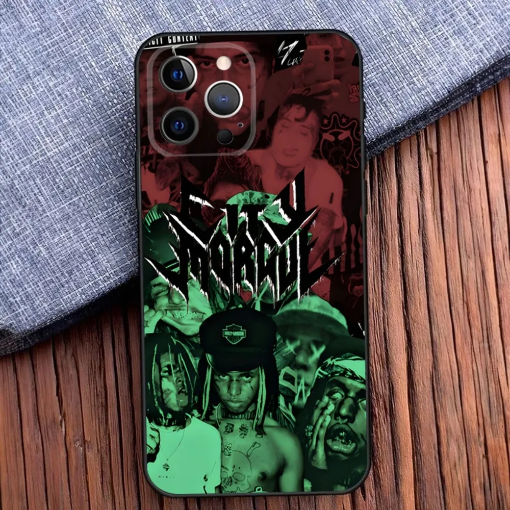 C-City Morgue Zillakami Phone Case For iPhone 16,15,14,13,12,11,Pro,X,XS,Max,XR,Plus,Mini Soft Black Cover