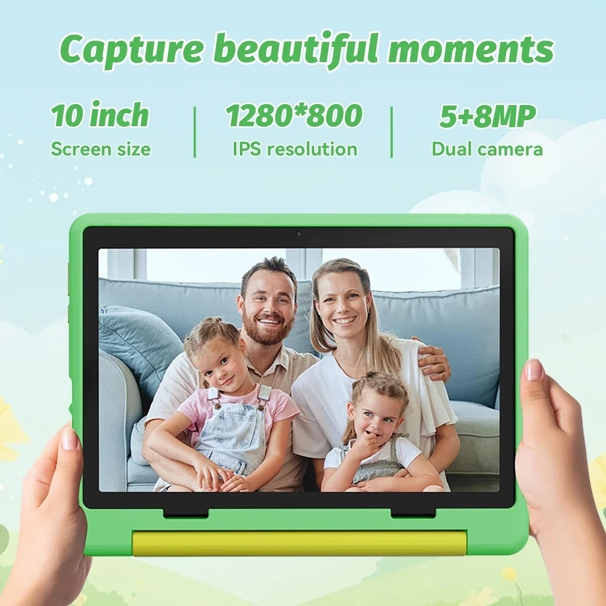 Kid Tablet 10Inch Android15 20GB RAM 64GB ROM 128GB Expandable 5000mAh 8-Core WiFi Bluetooth Children's Gift KIDOZ Kids Software