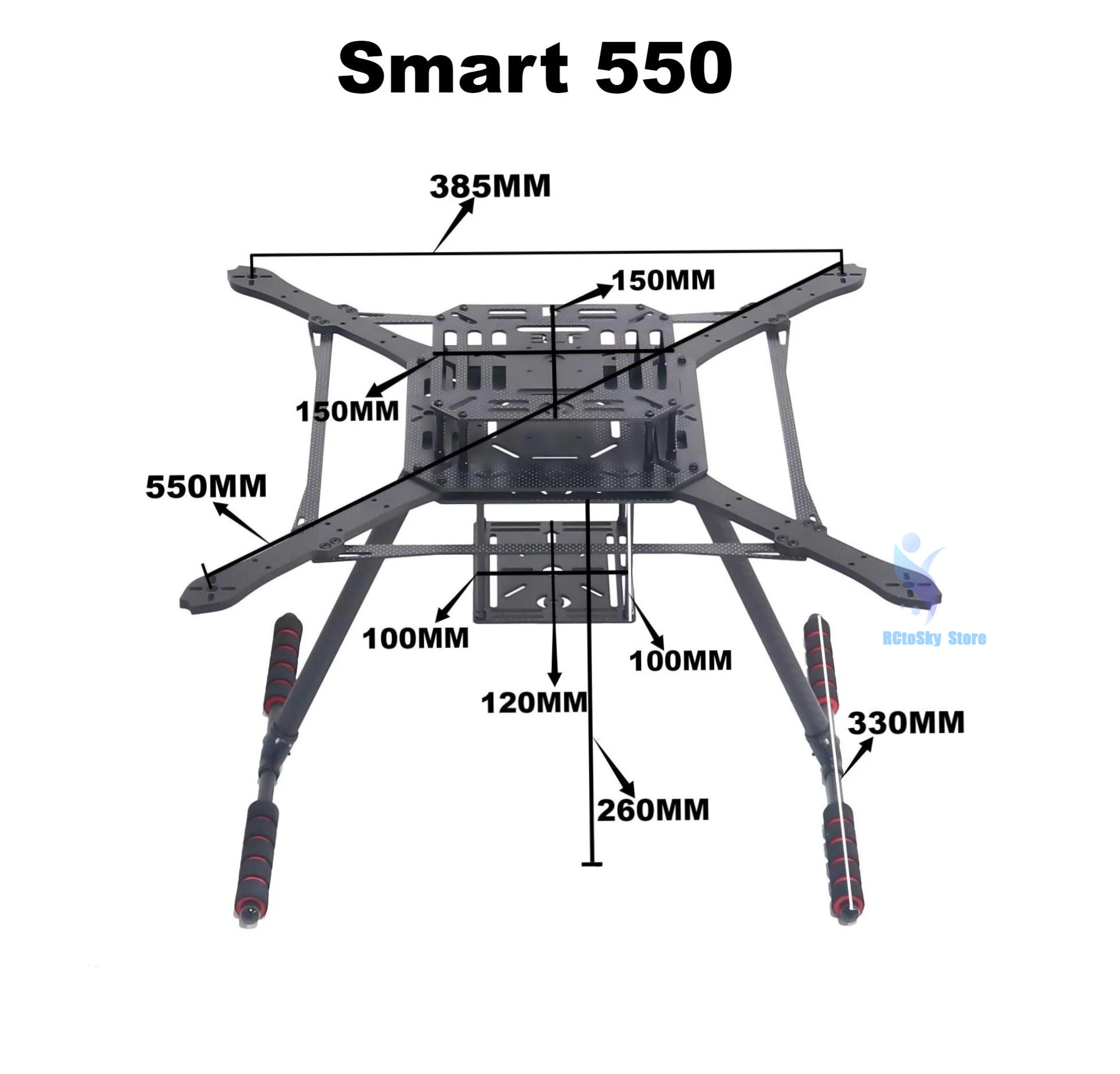 ZD550 550mm cadre de Drone en fibre de carbone FPV Quad APM Pixhawk Ardupilot Quadrotor support RC Multicopter multi-rotor avec train d'atterrissage