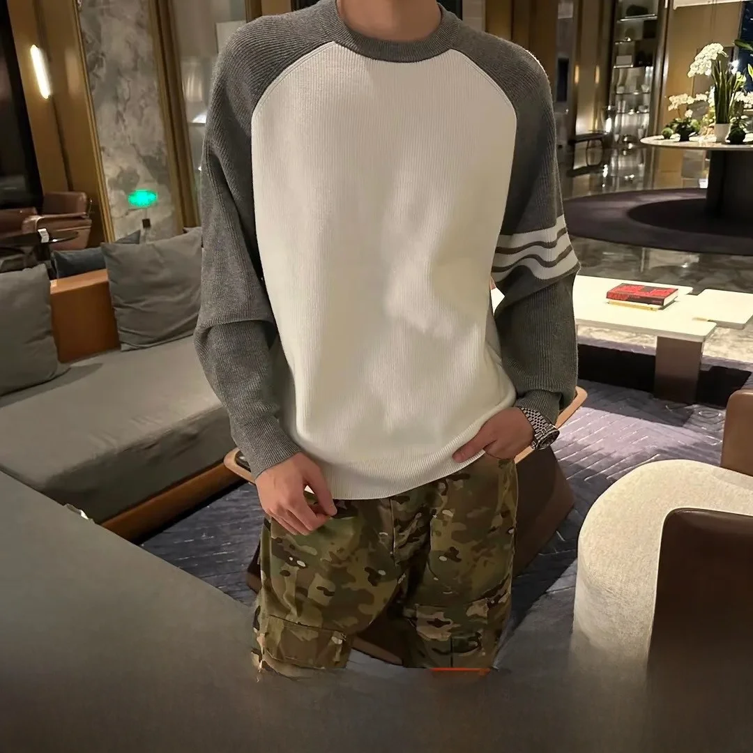 

520 г вязаный мужской базовый свитер цвета Blo Long Sve круглый пуловер Ne мягкий удобный прочный Ci Walk Bravo