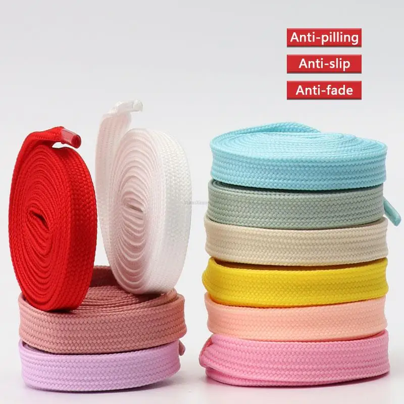 1 Paar solide, flache Schnürsenkel aus Canvas für Sneaker, Damen- und Herrenschuhe, klassische Tennisschnürsenkel für Schuhbänder – Detail 1