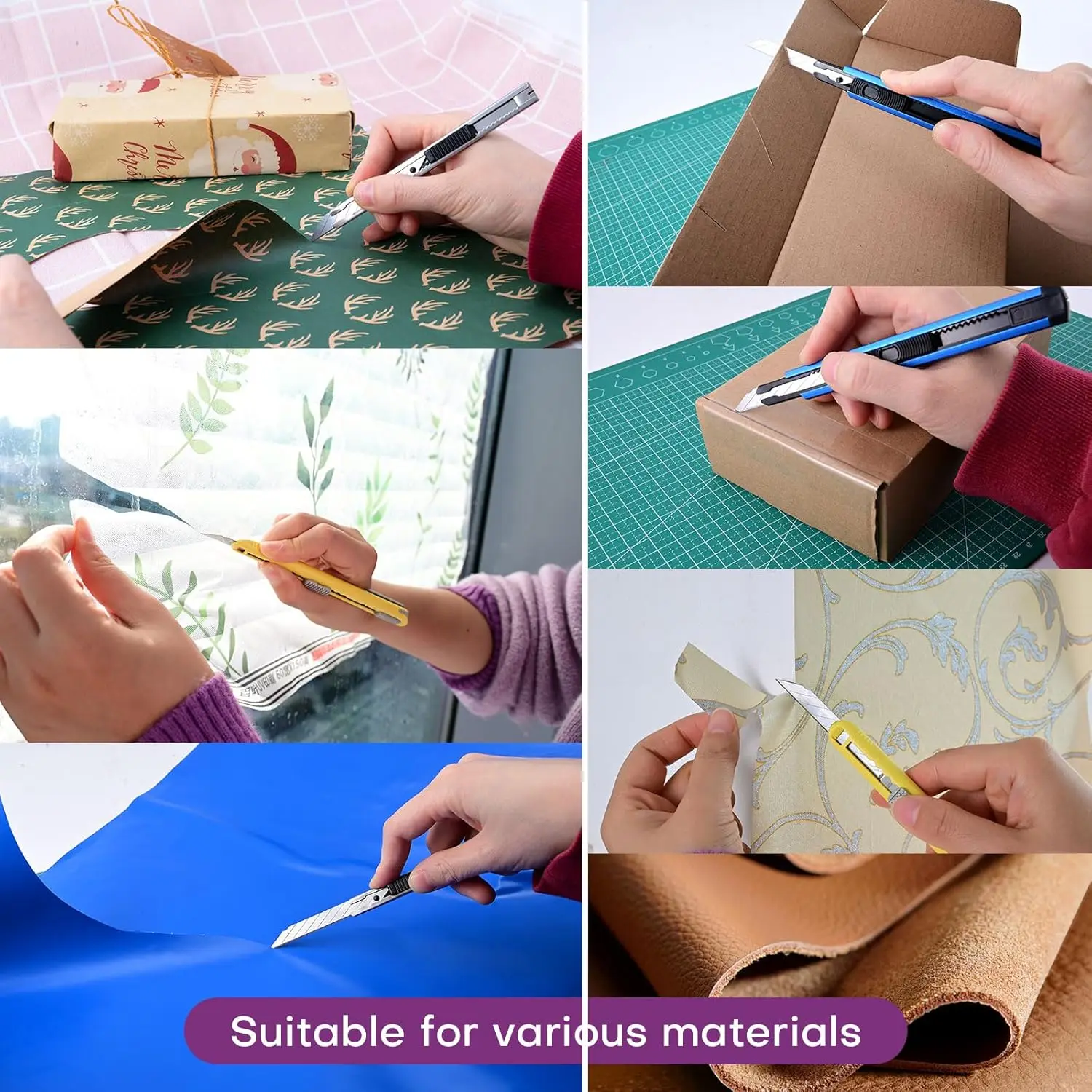 FOSHIO Stainless Steel Replacement Blade For 9mm Utility Craft Art Knife Vinyl Cutting Tool 30/60 Degree Spare Snap Off Blades