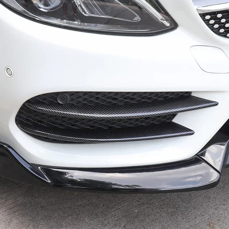 Front Bumper Spoiler Fog Lamp Decorative Strips for Mercedes Benz C Class W205 C180 C200 C220 C250 C300 C350 C400 Accessories