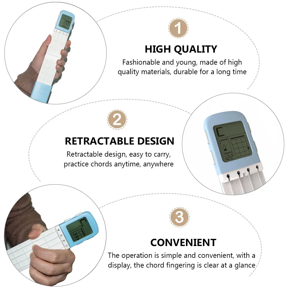 

1Pcs Portable Ukulele Chord Practice Tool Enhanced Learning Experience with Display Screen Sturdy ABS Construction for Long Term