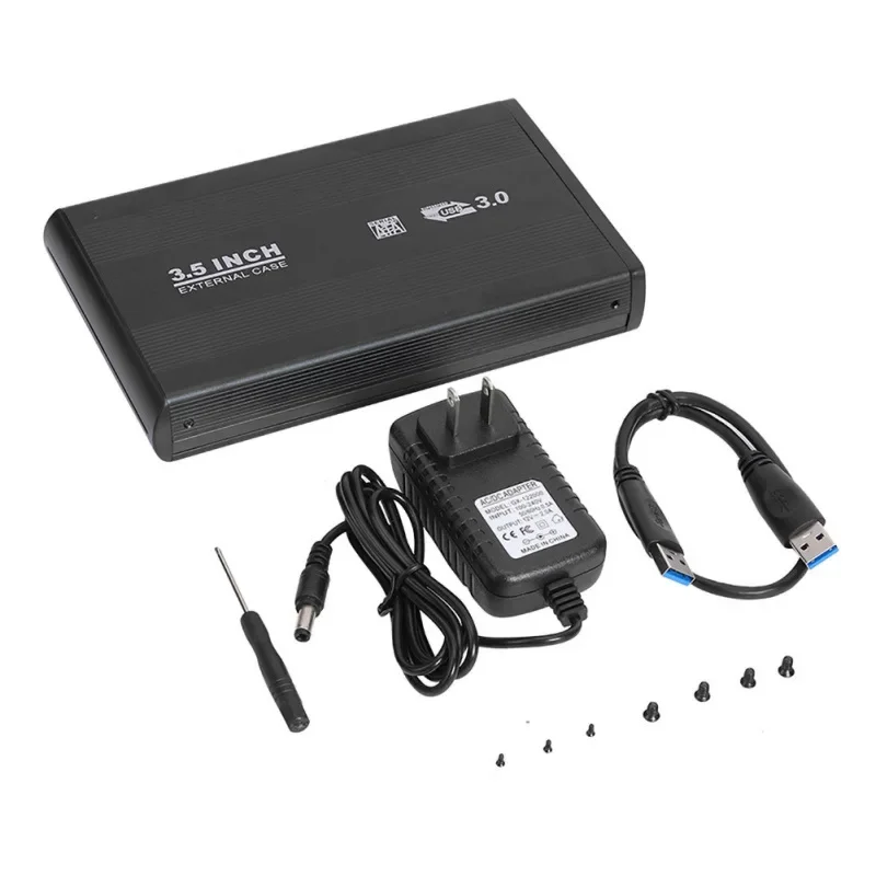 Carcasa de disco duro externo USB 3,5 SATA, caja de almacenamiento externo tipo C de 3,0 pulgadas, compatible con disco duro