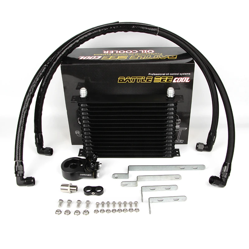 BATTLEBEE Engine Oil Cooler Aluminum Kit Radiator Oil Cooling Filter Sandwich Plate Adapter  For Toyota 1JZ 2JZ BB-OCK-140