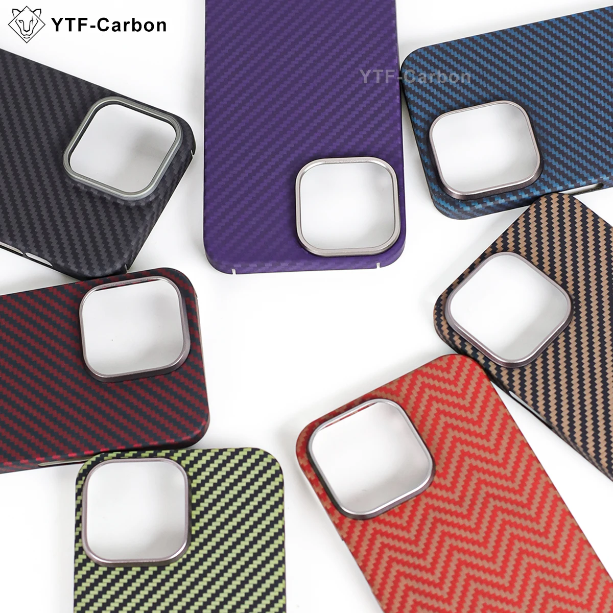 YTF For iPhone 12 Pro Max / 13 Pro / 14 Pro Max / 15 Pro Max / 16 Pro Max Genuine Carbon Fiber Aramid Case Ultra Thin Protective view 4