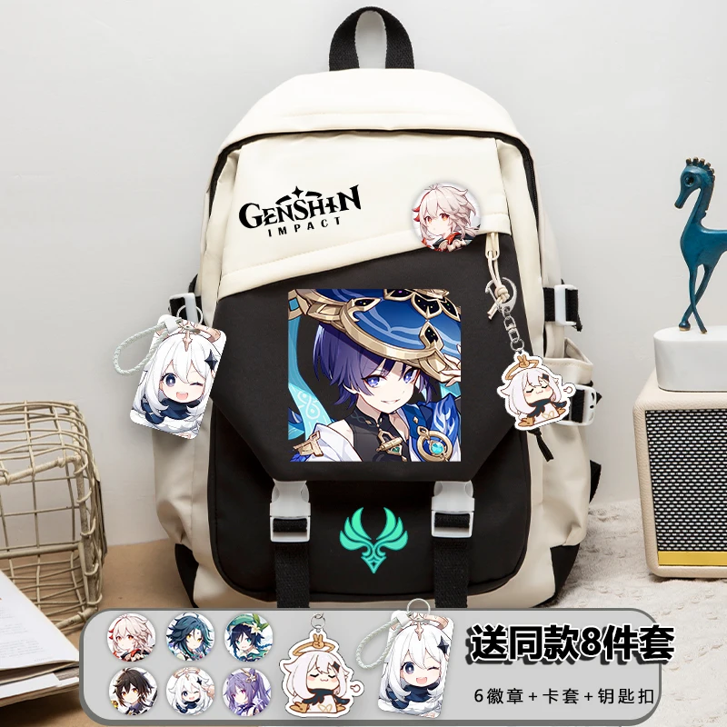 Anime Genshin Impact Wanderer Backpack School Bag Balladeer Ancient Student Casual Large Fashion Genshin Impact Shoulder Bags