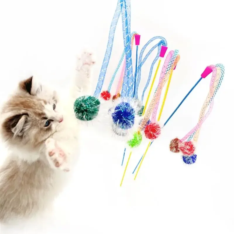 Cat Teaser Wand Toy Cat Interactive Toy Funny Long Kitten Teasing Stick Rod Teaser Wand Pet Cat Catcher Product for Cat Exercise