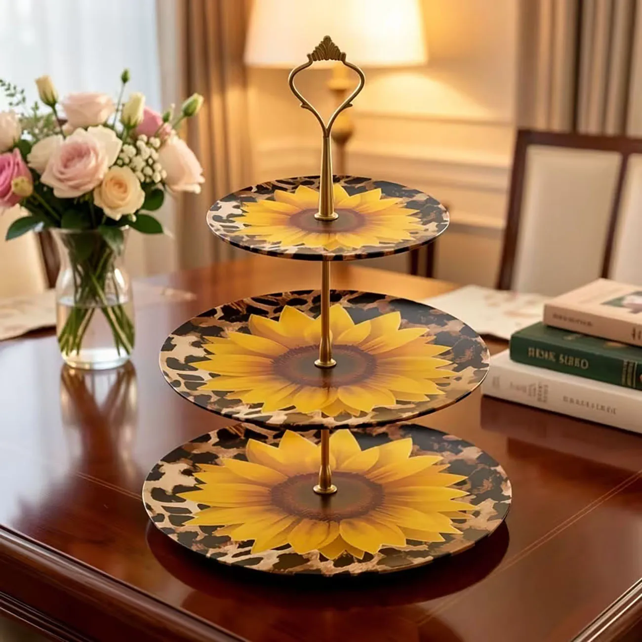 1 three-tier wooden display tray, perfect for weddings, birthdays, and holidays, an ideal choice for home or hotel use