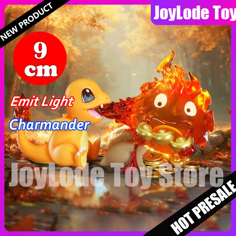 

New 9cm Charmander PKM Anime Figures Charmander Figure Pvc Statue Collection Model Emit Light Desktop Decoration Toys Gifts