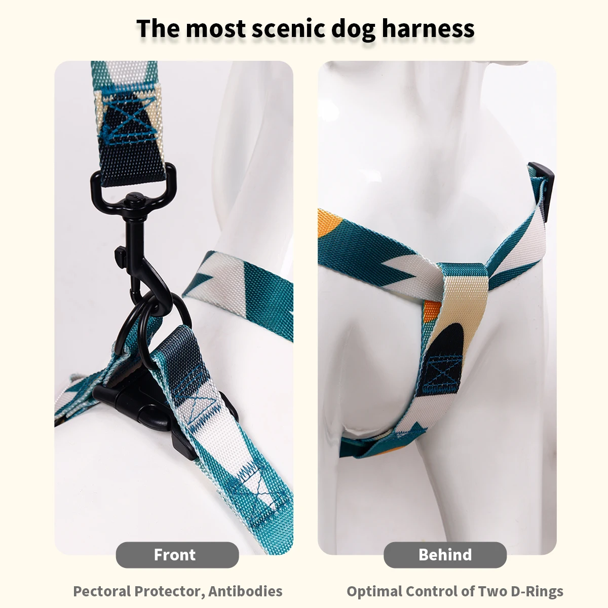 1PC Pet Abstract Chest And harness Set, Dog Webbing Leash, Dog Walking Leash, Dog Collar Three-piece Set