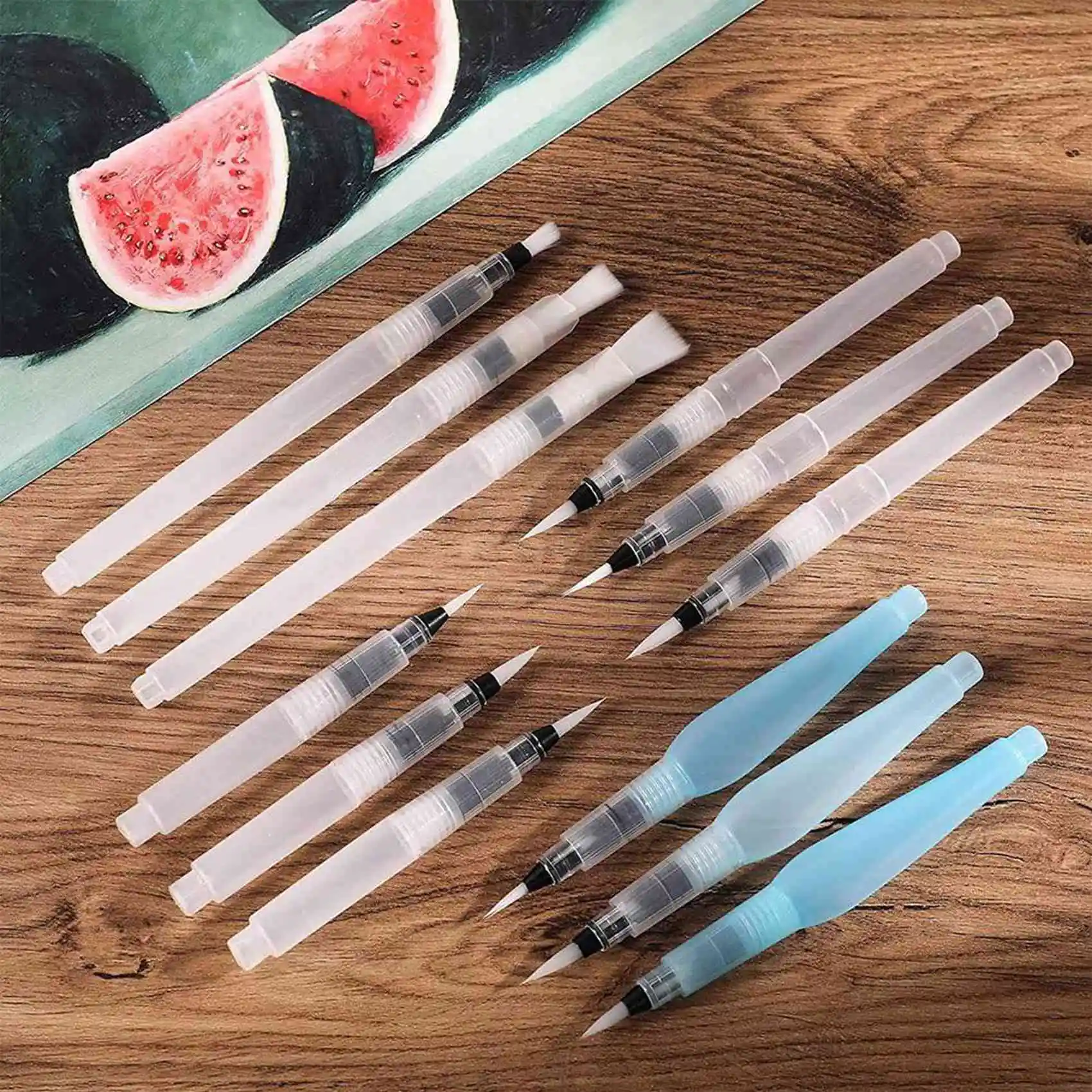 Superior-Watercolour Brush Pens Set,48 Pack Water Brush Pens Refillable Aqua Paint Brushes Ink And Water Brush Pens Art Supplies