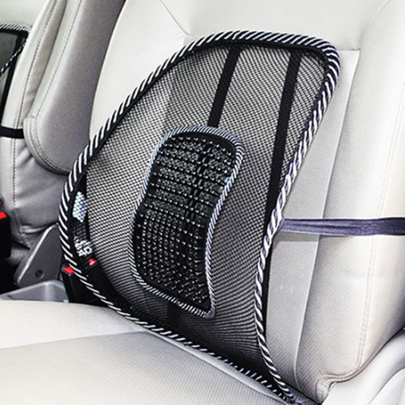 Car Seat Office Chair Massage Back Lumbar Support Mesh Ventilate Cushion Pad Black Mesh Back Lumbar Cushion for Car Driver