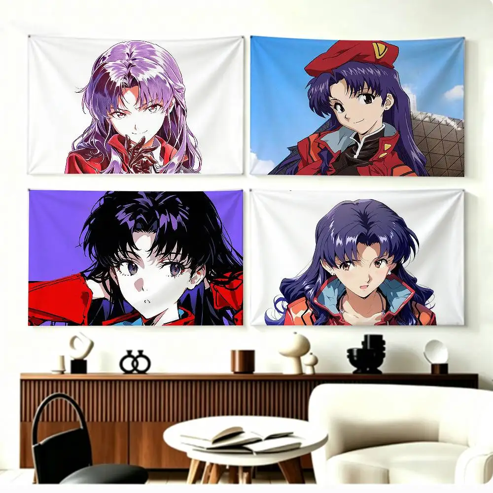 

COOL M-Misato K-Katsuragi Flags Wall Hanging Background Art Banner for Bedroom Home Outdoor Decor