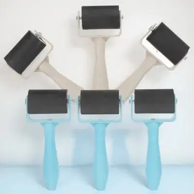 6pcs Rubber Roller For Printmaking Stamping Embossing Plate Painting Plastic Handle Craft Tool Kit Supply