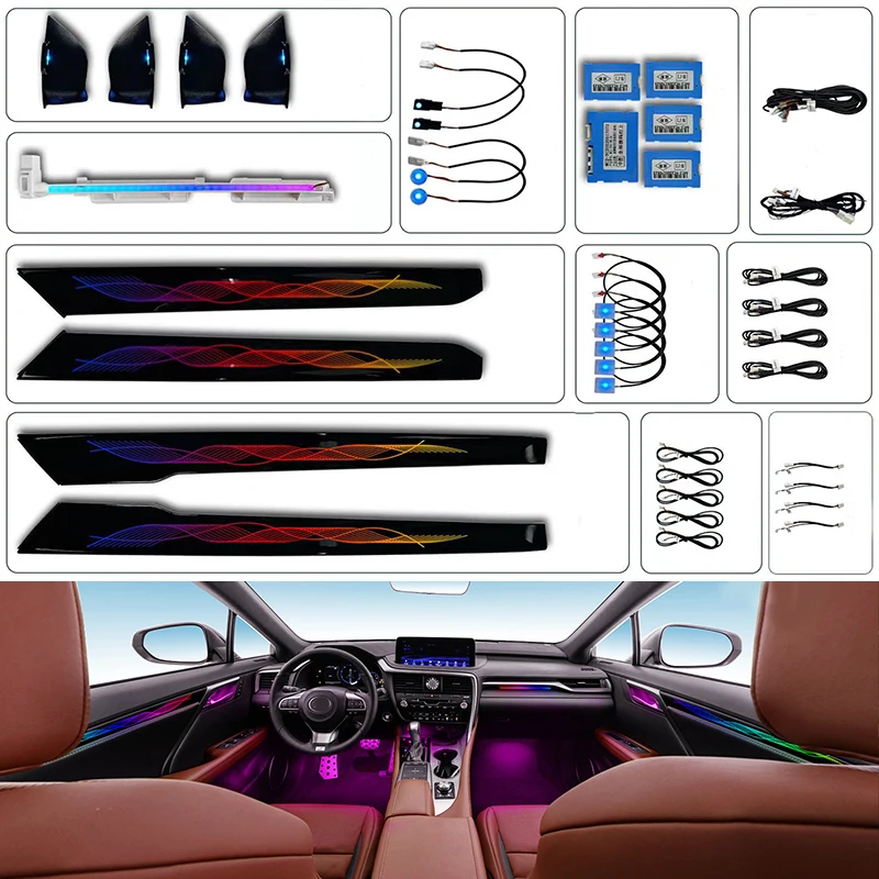 

Для Lexus RX RX300 ES 2016-2022 3D Flash Glow inter автомобильный окружающий свет декоративное освещение Starry Active окружающая лампа Водяная вспышка
