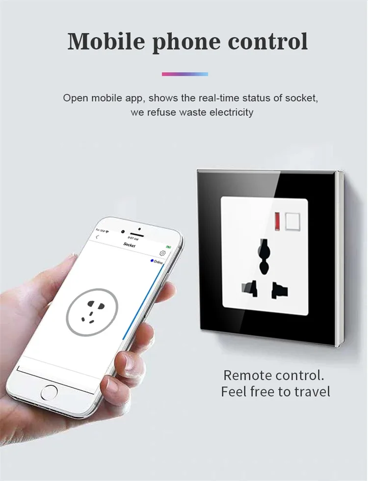 Lanbon Fast Charing Smart Wifi Socket Mounted 16A Universal Socket Easy Install Smart Home Wall Socket With Tuya  HomeKit