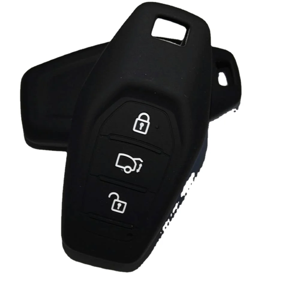 BLACK Key Cover For Mahindra 3 Button Silicone Protector Key Case