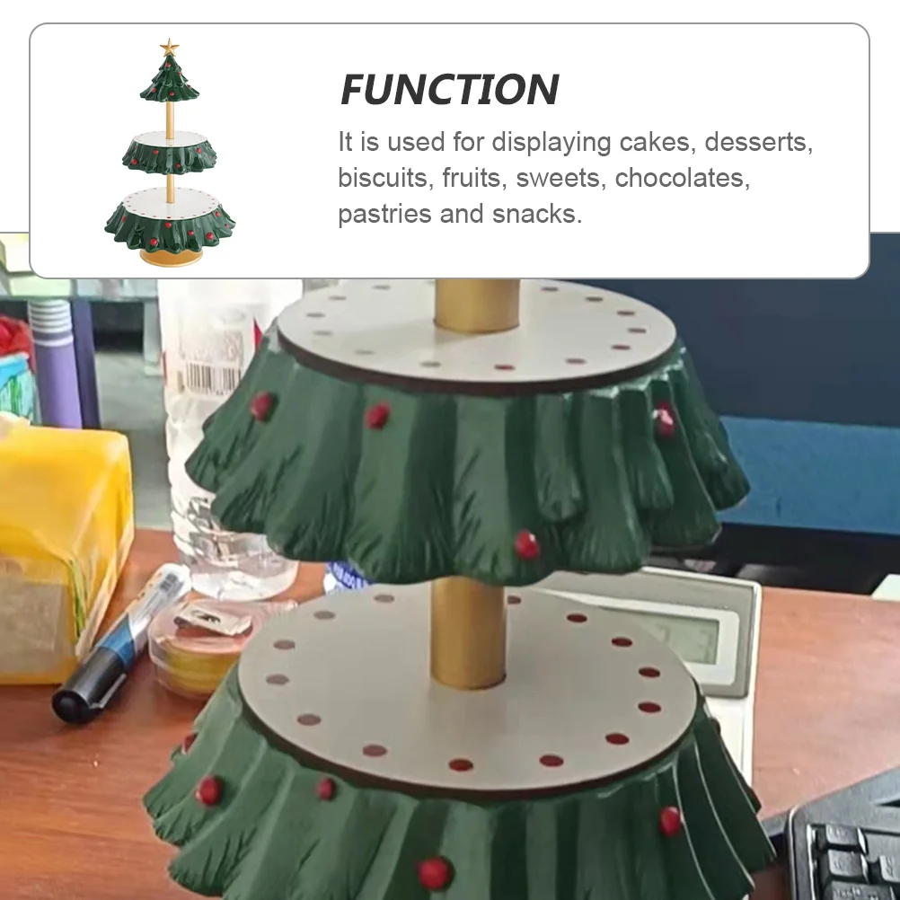 Snackrek Display Prachtige kerstboom Design Cupcake Stand Desserttafel Praktische toren Serveerijzer Hars Kerstmis
