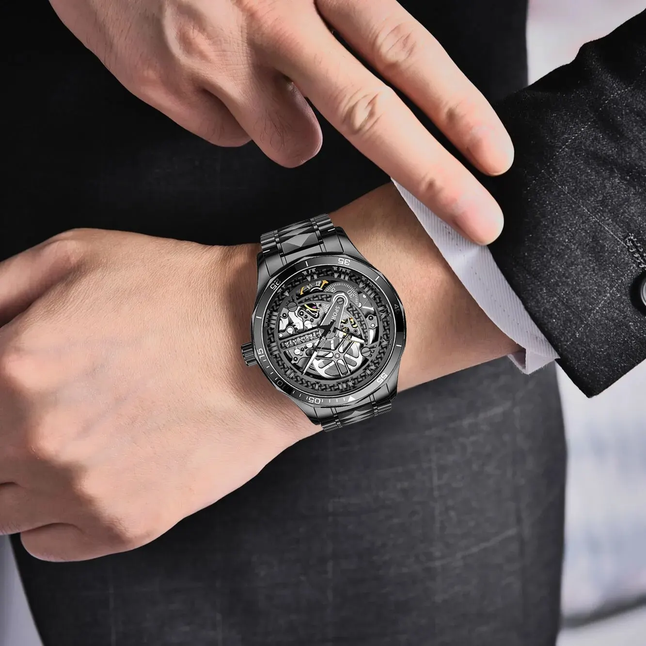ساعة توربيون أنيقة جديدة للرجال من أفضل العلامات التجارية ساعة غطاس فاخرة للرجال ساعات معصم ميكانيكية كاجوال للرجال