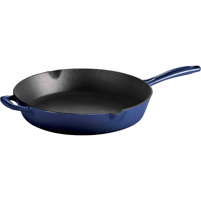 

Enameled Cast Iron Skillet, 12-inch Frying Pan, Blue