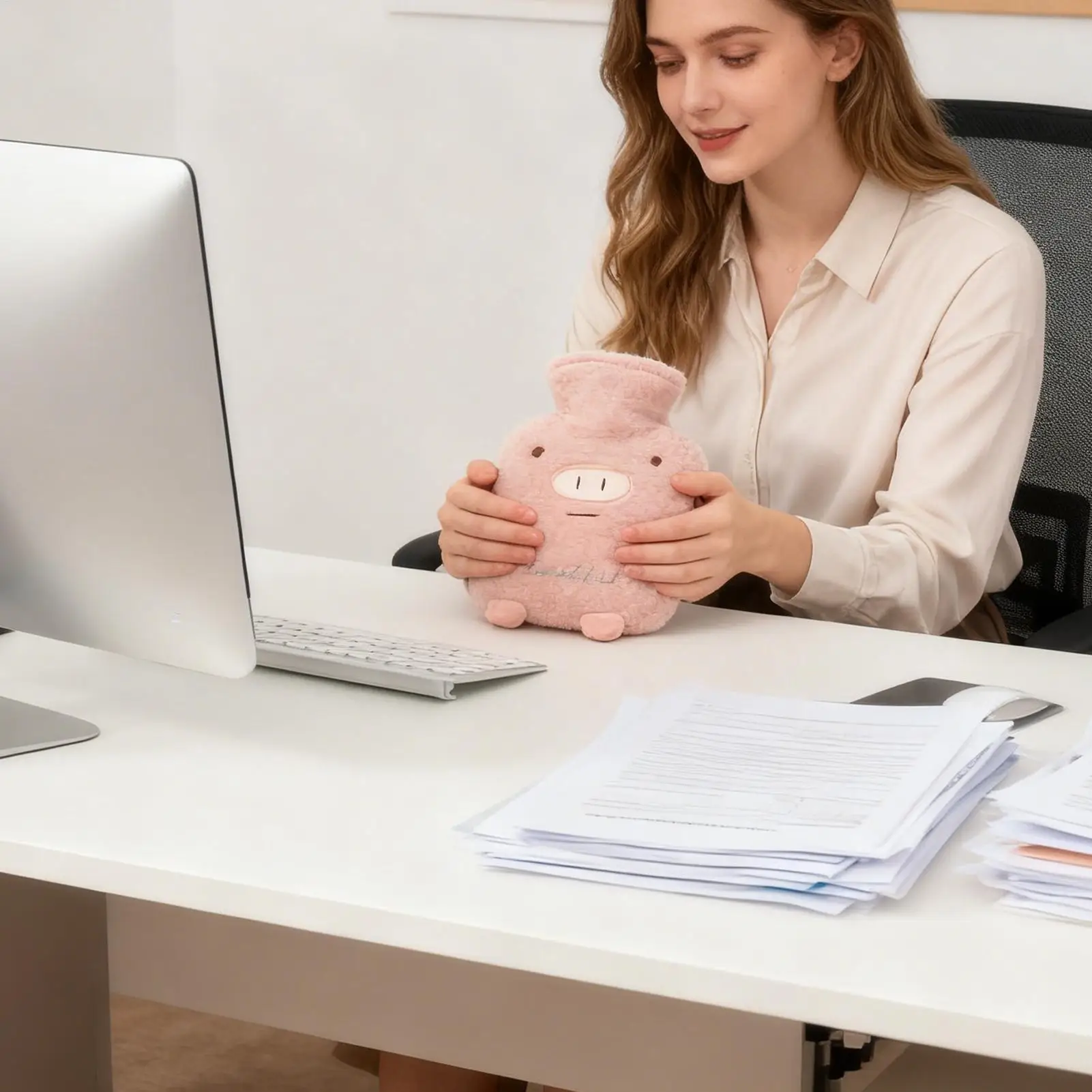 

Горячая бутылка 1л, мультяшный коврик, бутылка для горячей воды с мягкой крышкой для ног, рук, плеч, шеи, спины, путешествий, школы, кемпинга, детей, женщин