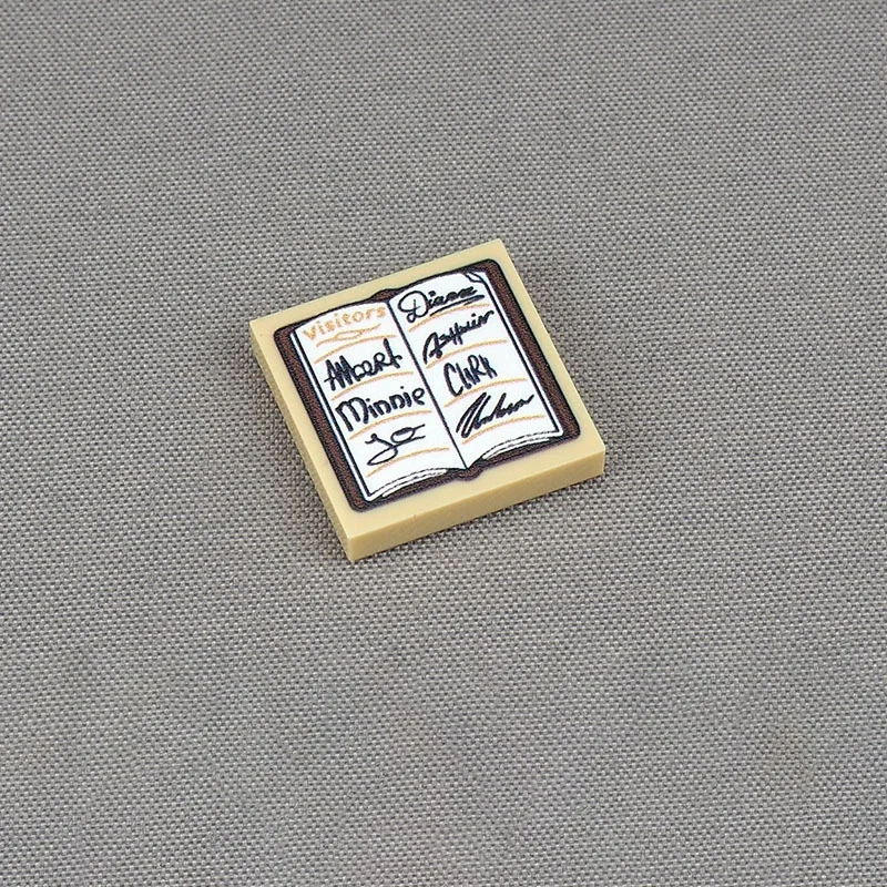 MOC 10PCS 3068pb1887 Besucher Unterschrift Gedruckt Muster Bausteine Haus Schloss Bord Ziegel Partikel Spielzeug Kinder Kind Geschenk