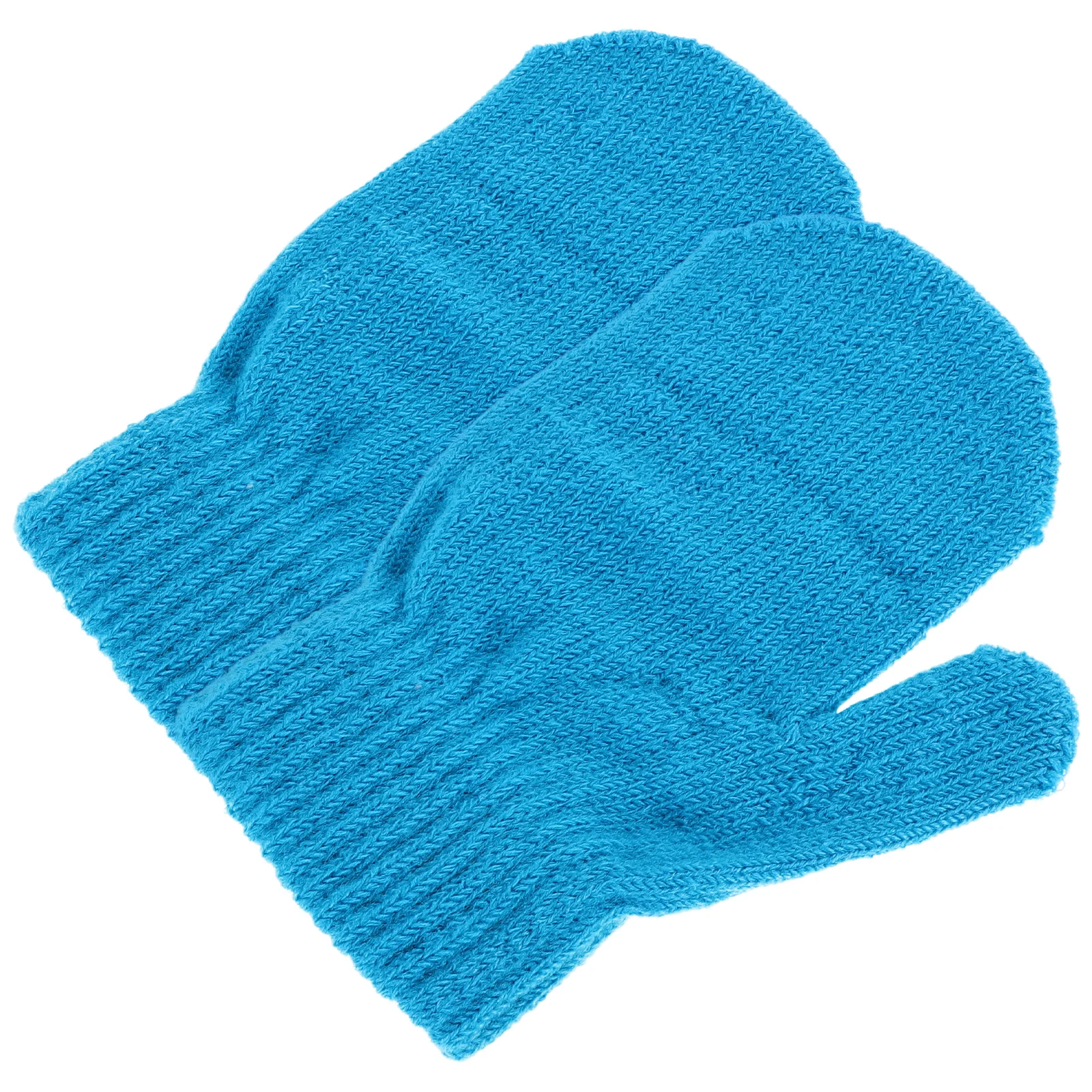 

Winter Kids Gloves Warm Knit Mittens Toddler Fall Double Layer Girl Cozy Thermal Insulated Soft Elastic Cuff