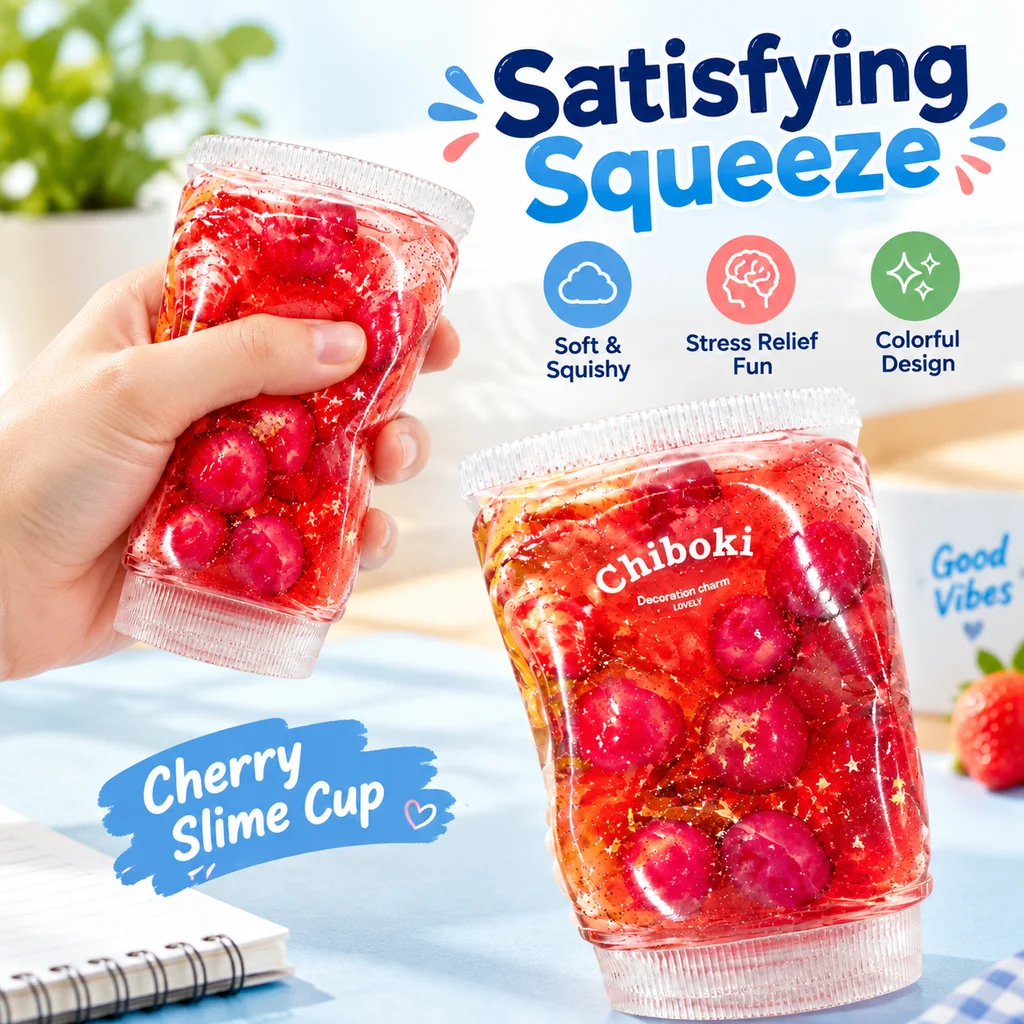 Fruit Filled Maltose Squishy Fidget Toy Slow Rising Soft Mochi Squeeze Deformable Stress Relief Sensory Fun Toothpaste Toy
