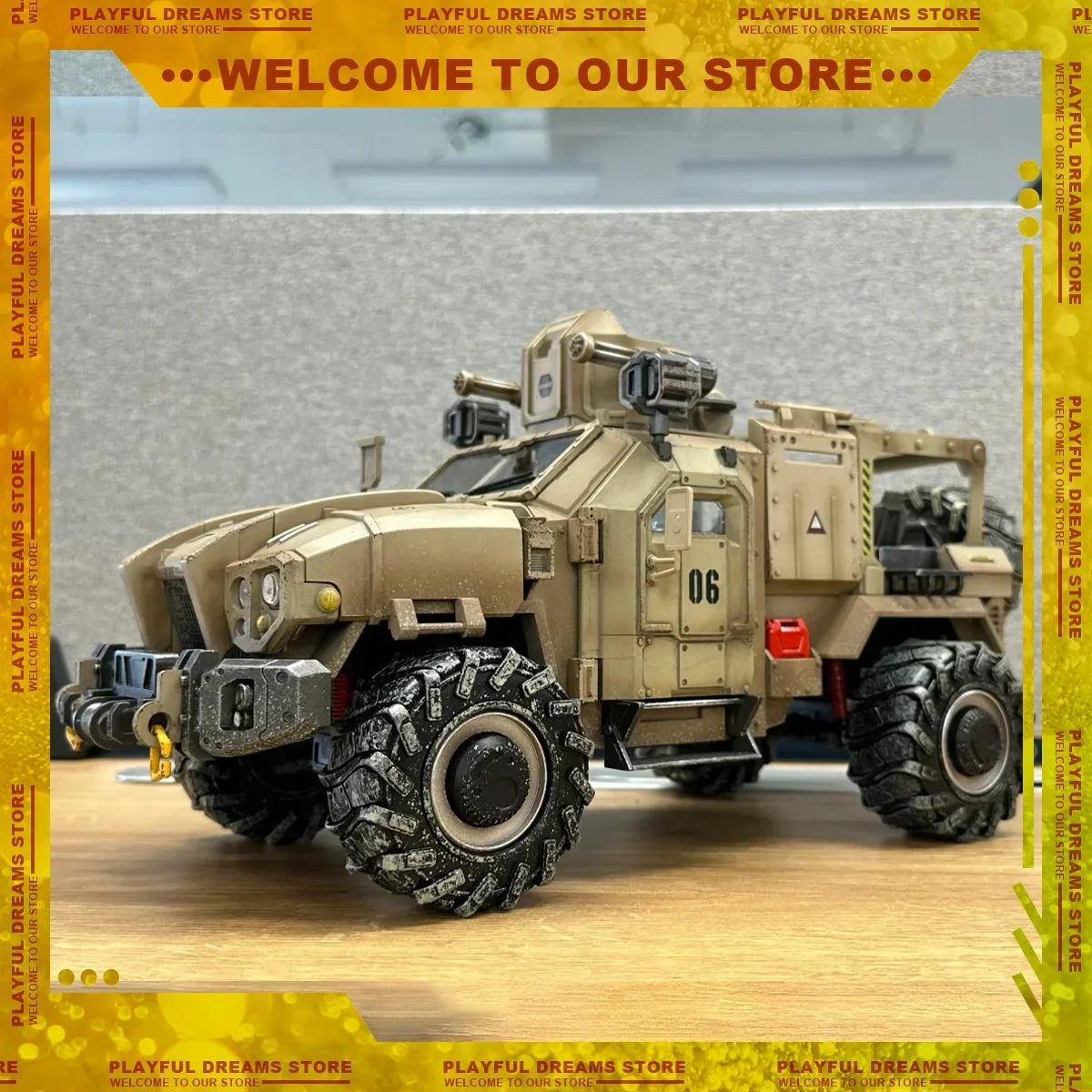 JOYTOY 1/18 Action Figures Cyclone Assauit Armored Car Model Decoration Ornament Toys Kids Statue