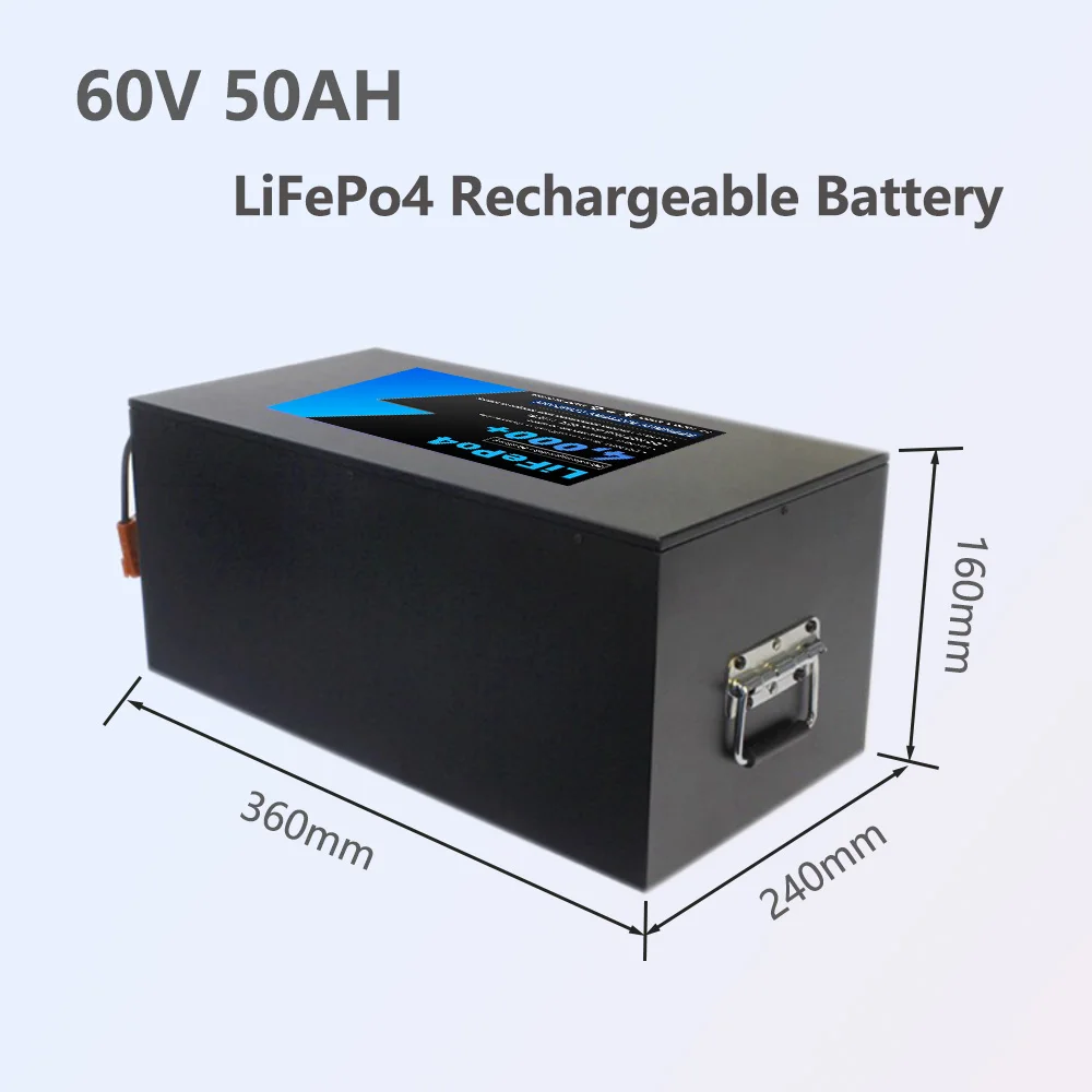 60v 50AH Larger capacity Lifepo4 Battery Pack Built in BMS Optional Bluetooth for Sightseeing car electric tricycle with charger